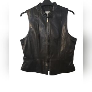 VNTG Jacqueline Ferrar Leather Vest Sz 16